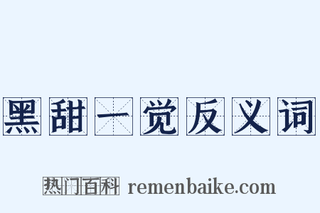 黑甜一觉反义词是什么意思的图片